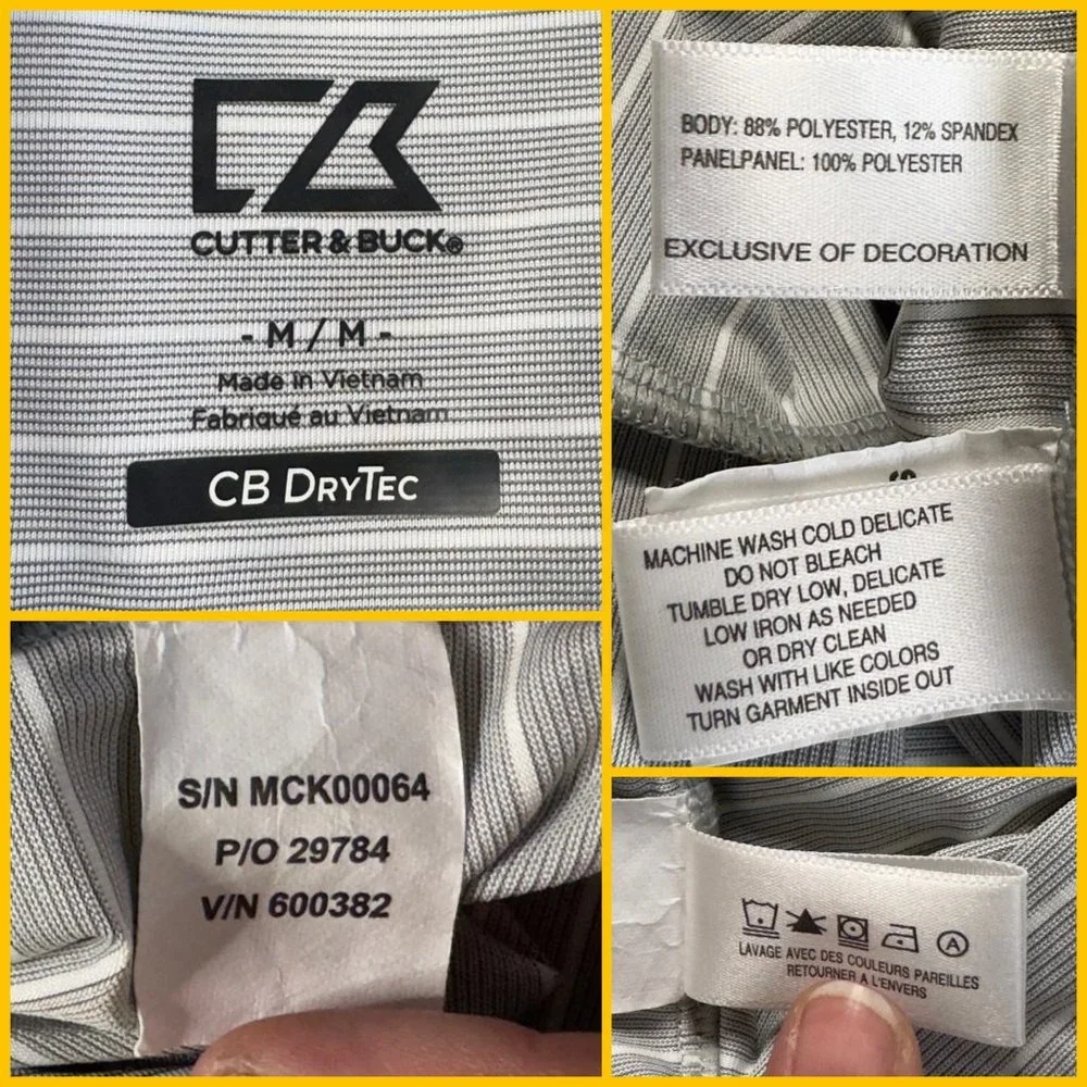 Cutter Buck LSU Gray Meridian Half-Zip Pullover Embroidered Tiger DryTec Size M - Picture 6 of 8